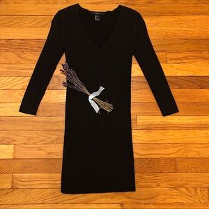 Black Long-sleeve Mini Dress